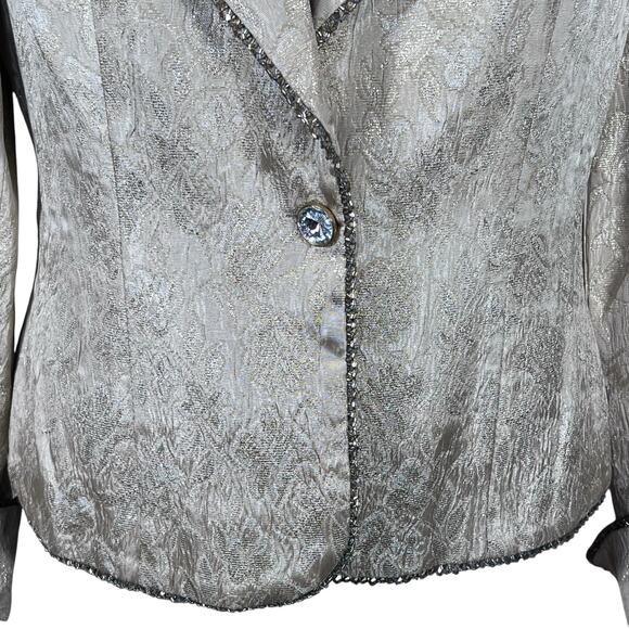 Cache’ Women’s Champagne Color Jacket w/Gold Metallic Thread & Bronze Beads Med - Picture 3 of 13